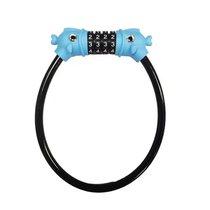 स्टील संयोजन 4 अंकों का पासवर्ड डिजिटल एंटी-चोरी साइकिल केबल लॉक बच्चों के लिए सुरक्षा सुविधाओं के साथ - Product Image 2