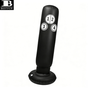 <span class=keywords><strong>Sac</strong></span> de <span class=keywords><strong>frappe</strong></span> gonflable autoportant en PVC noir durable, colonne de cible de boxe pour enfants et adultes, entraînement de kickboxing à domicile - Product Image 6