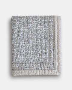 Grey Taupe Floral Cotton Quilt Hand Block Print Reversible Bedspread Boho Bedding Twin Queen <b>King</b> - Product Image 3