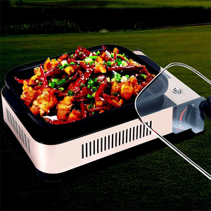 ステンレス製大型シングルバーナーポータブルブタンガスストーブカセット炉（鍋付き） - Product Image 2