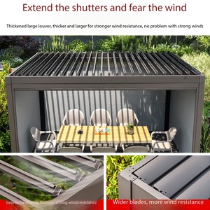 Pérgola Bioclimática Moderna para Exteriores de Fábrica OEM, <span class=keywords><strong>3x3</strong></span>, 3x4, 4x4, 6x4 m, Pérgola de Aluminio con Rejillas - Product Image 2
