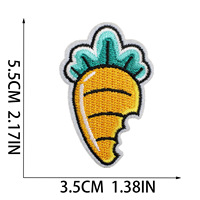 Ensemble d'autocollants en tissu brodé jaunes, motif lapin de dessin animé, autocollant carotte, badge brodé pour ordinateur, astronaute