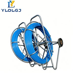 Varilla de Fibra de Vidrio para Tuberías de 8 mm y 150 m para Trabajos de Extracción de Tuberías Subterráneas a Larga Distancia, con Soporte y Ruedas para Uso en Sitio - Product Image 2