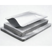 Sachet en aluminium argenté à trois côtés scellable sous vide de qualité alimentaire pour l'emballage et le stockage en vrac des aliments, pochette rétractable