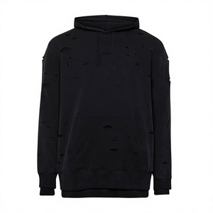 Léger séchage rapide 100% coton hommes en détresse sweats à capuche de haute qualité fait hommes en détresse sweats à capuche en Stock - Product Image 1