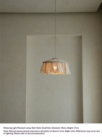 Lustre tissé en lin et fer, style Wabi-Sabi japonais, 220V, pour salon, lampe d'ambiance de chevet pour hôtel et gîte