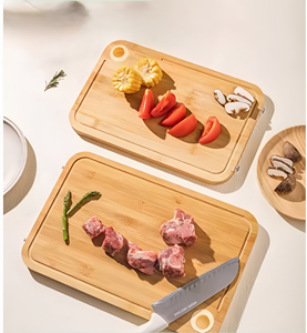 35*25 CM New Style Handmade Reversible Bamboo Wood Cutting Chopping Board for Home Kitchen Hotel Use Gift