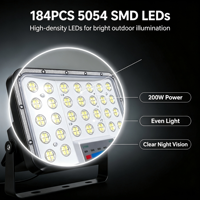 Projecteur LED solaire extérieur 200W IP67 étanche avec télécommande