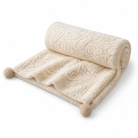 Plaid en polaire de luxe, motif floral minimaliste moderne, pour canapé, 100% fibre de polyester, pour chambre à coucher
