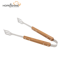 Outils de barbecue avec manche en bois extra long, ensemble d'outils en métal durable