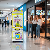 Machine de jeu d'arcade à clip de récompense en verre trempé, distributeur de cadeaux rotatif haute visibilité