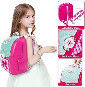 Ragazze Pretend Gioca Set di Trucco con Rosa Zaino <span class=keywords><strong>per</strong></span> Le Bambine Regalo Di Compleanno di bellezza make up kit <span class=keywords><strong>per</strong></span> le ragazze - Product Image 2