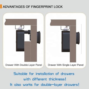 TIMMY Fingerprint Password RFID Cabinet Locks Biometric Keyless ABS Case 10 Fingerprint Capacity Battery Operated Drawer Locks - Product Image 6