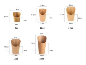 Support à frites en papier kraft biodégradable imprimé sur mesure, emballage alimentaire jetable pour frites, nouilles et biscuits - Product Image 5
