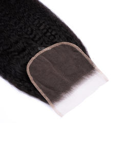 Vente en gros 5*5 Yaki Lace Closure pas cher Double étiré péruvien cuticule alignée paquet de cheveux humains non transformés Extensions de cheveux vierges - Product Image 2