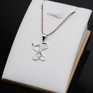 Pendentif en argent S925 avec motif de chien du zodiaque pour femmes, bijoux personnalisés en perles DIY avec plateau vide en or de 7 à 8 pouces, 570 - Product Image 2