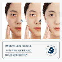Mascarilla Facial Herbal de 25 ml con Retinol Antiarrugas, Centella Asiática, Oro 24K y Vitamina C, Reafirmante, Hidratante e Iluminadora, en Algodón