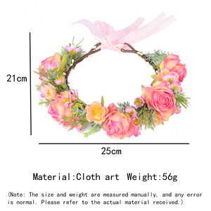 Venta al por mayor <span class=keywords><strong>de</strong></span> fábrica: Corona floral festiva <span class=keywords><strong>para</strong></span> mujer, corona <span class=keywords><strong>de</strong></span> <span class=keywords><strong>flores</strong></span> <span class=keywords><strong>para</strong></span> boda, diadema floral nupcial <span class=keywords><strong>para</strong></span> niña - Product Image 2