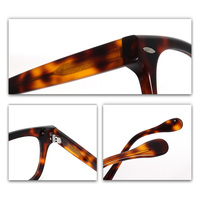 Lunettes Optiques Classiques de Haute Qualité en Acétate Effet Écaille de Tortue, Style Rétro Vintage avec Rivets, Verres de Démonstration Inclus, Unisexe pour Usage Quotidien
