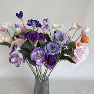 Fleurs artificielles en soie Jinxi Lisianthus, haute simulation, pour décoration de mariage, maison et accessoires de photographie extérieure - Product Image 1