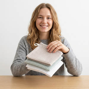 Juego de paños para platos personalizados, tejido de gofres de 100% algodón, paños superabsorbentes para cocina, para secado y limpieza - Product Image 1