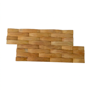 Panneaux muraux en bois écologiques 3D de style antique, design rustique en teck ondulé, décoration intérieure, panneaux muraux pour la maison - Product Image 1