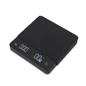 Wiederauf ladbare 3-kg-Timer-Waage zum Übergießen von Kaffee und Espresso Hochpräzise 0,1g digitale Kaffee waage mit wasserdichtem Pad