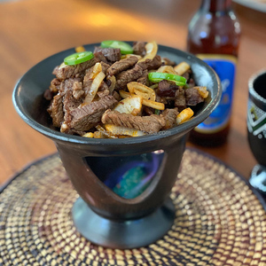 Ethiopian Traditional Casserole Shekla Tibs Fire Resistance Ceramic Beef Tibs <strong>Plate</strong> Ethiopian <strong>Clay</strong> Tibs Serving <strong>Plate</strong> - Product Image 4