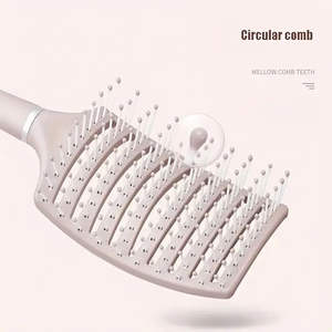 แปรงผมทรงโค้งทรงสี่เหลี่ยมสำหรับแต่งผมด้ามจับพลาสติกหวีซี่กลวงหวีผมพันกัน - Product Image 2