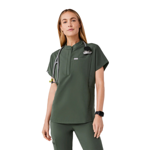 ชุดยูนิฟอร์มแพทย์หญิงสำหรับโรงพยาบาลและสปา ผ้าเรยอน/สแปนเด็กซ์/โพลีเอสเตอร์ พิมพ์ลายดิจิทัล/ลายนูน - Product Image 1