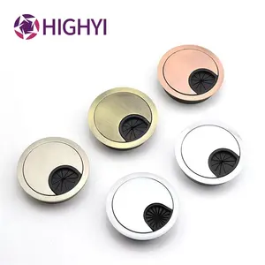 HIGHYI cable grommet box computer desk cable grommet desk table power zinc alloy cable grommet box