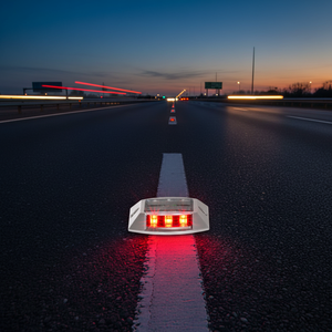 Bouton route solaire rouge avec 3x3 LEDs - Product Image 3