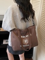 Sac fourre-tout en toile personnalisé pour femmes, grande capacité, multi-poches, sac bandoulière avec fermeture éclair, sangle réglable