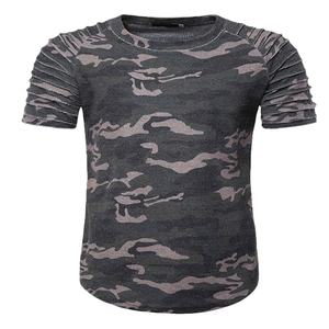 Camiseta Deportiva Unisex Transpirable de Talla Grande, Estilo Básico, Estampado de Camuflaje, Ajustada, Informal, de Manga Corta para Hombre y Mujer - Product Image 1