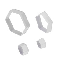 Kit de pâtisserie DIY : Quatre moules de football, découpoir à fondant pour gâteau, moule hexagonal 3D pour art sucré
