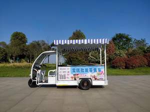 아이스크림 트라이크 5-승객을위한 새로운 오픈 바디 전기 3 륜 푸드 트럭 스낵 카트 냉장 모바일 노점 - Product Image 3