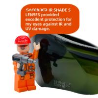 Lunettes de sécurité CE EN166 anti-buée en polycarbonate avec 5 verres IR, protection UV pour le soudage, protection IR UV SAFENDER ZG-8520IR