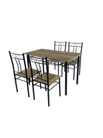 Table de salle à manger 5 pièces en MDF + PVC et revêtement en poudre avec 4 chaises pour salle à manger DS-312