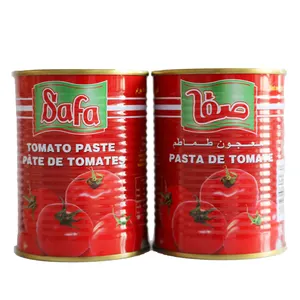 סאפא מותג שימורים עגבניות להדביק 28-30% בריקס 400g פח יכול רסק עגבניות manufactory