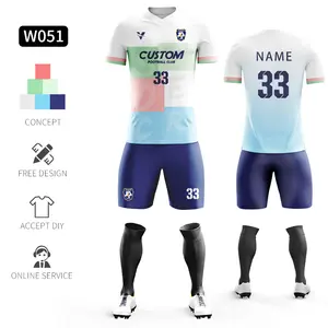 Ensembles de maillots de football Sublimation vêtements de football pour la pratique des hommes chemises de football vêtements de sport de football personnalisés uniforme d'équipe de football