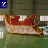 Figura Inflable Gigante de Santa Claus y Reno con Temática Navideña, Material Oxford con Lámpara LED y Soplador de Aire para Fiestas al Aire Libre