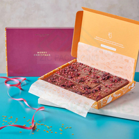 Nouvelle boîte d'emballage en carton ondulé personnalisée pour biscuits et brownies, design orange, avec séparateur