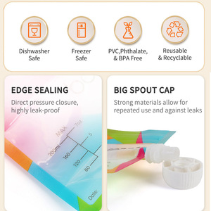 <strong>Uni</strong>-Pak 180ml Resealable Refill Squeeze Baby Food Liquid Packaging Spout Pouches Ready Ship Plastic <strong>Bags</strong> <strong>for</strong> Fruit Juice Water - Product Image 4