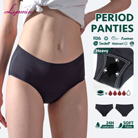 Culotte Menstruelle Lynmiss en Coton Biologique 4 Couches, Anti-Fuite, Sans Couture pour Femmes