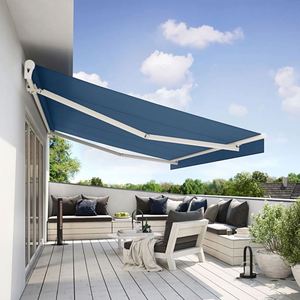 Auvent Rétractable Pliant Extensible en Alliage d'Aluminium Revêtu d'Acrylique à <span class=keywords><strong>Manivelle</strong></span> <span class=keywords><strong>pour</strong></span> Magasins et Espaces Extérieurs - Vente en Gros - Product Image 1