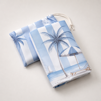 Serviette de plage en microfibre, design personnalisé, séchage rapide, absorbante, légère, pliable, serviette de voyage pour adultes avec pochette