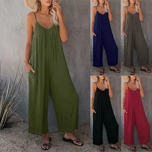 2023 Boho שיק מוצק צבע קיץ Bodysuits מקרית השראה נשים רגיל Rompers סרבלי Streetwear