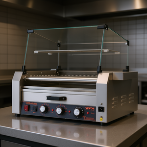 Grill électrique Vevor à 11 rouleaux, 1950W, en acier inoxydable, avec contrôle de température, équipement commercial pour réchauffer les pains et rôtir - Product Image 2