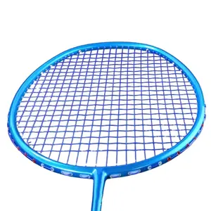 Raket Badminton serat karbon penuh, raket Badminton tunggal pria dan wanita, raket latihan kontrol bola ultra ringan 5U