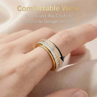 Cincin Fidget Anti-Kecemasan 4mm, Hilangkan Kecemasan Anda, Cincin Spinner Baja Anti Karat, Cincin Zirkonia Kubik, Perhiasan, Hadiah